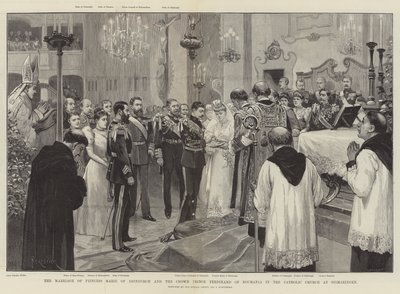 The Marriage of Princess Marie of Edinburgh and the Crown Prince Ferdinand of Romania in the Catholic Church at Sigmaringen by Amedee Forestier